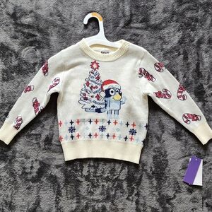 NWT 12 months baby/ Toddler girl/ boy Bluey Christmas Tree Pullover ugly Sweater